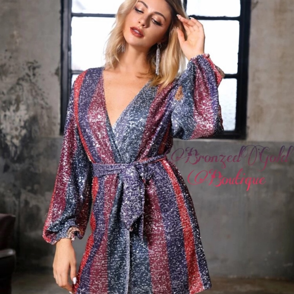 💜 Wrap Sequin Dress 💜